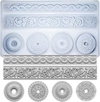 Art Mold for Polyclay Air Dry Clay Plaster, Trimmings and Medallion by FUNSHOWCASE