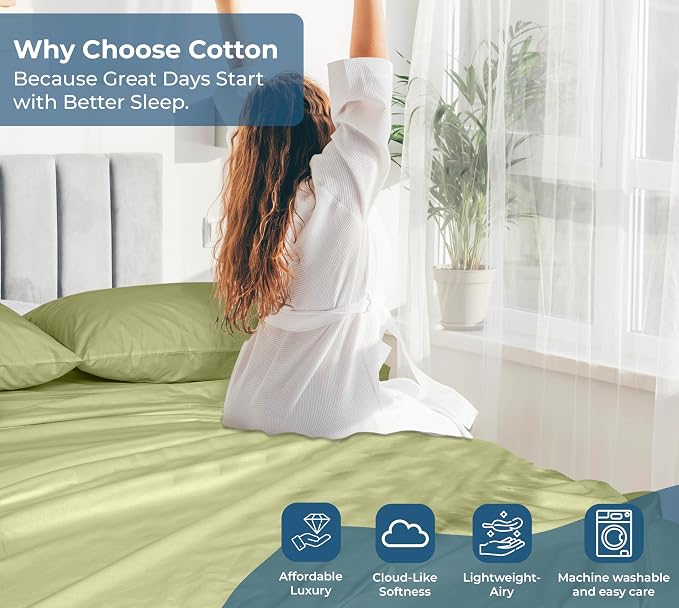 Royale Linens 100% Organic Cotton Twin Flat Sheet Only - Image 7