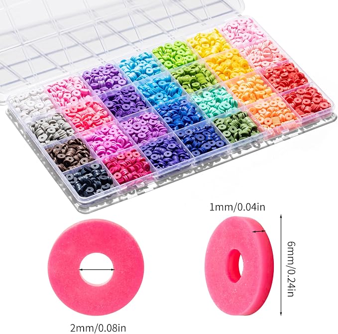 28 Colors 3500 Pcs Clay Beads Kit - Image 2