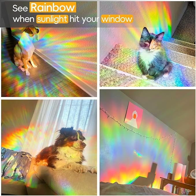 Window Privacy Film with Cutting Grid, Non-Adhesive Stained Glass Window Film - Image 5