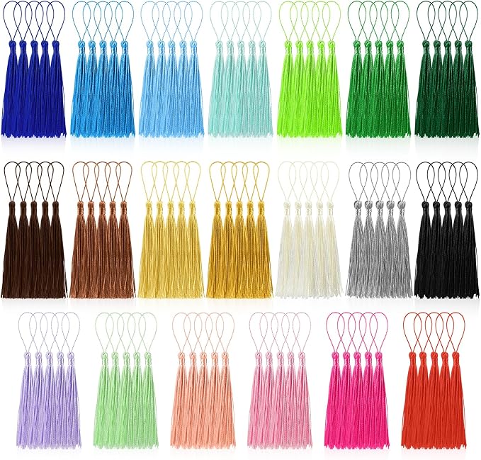 100 Pcs Bookmark Tassels Bulk 20 Colors Soft Craft Silky Handmade Mini Tassels by Bringsparkletoeverydaylife
