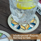 Temlum Wooden Coasters Painting Kit, Paint You Own Coaster Wooden Painting - Image 5