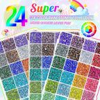 qiipii 3 Boxes 24 Color 3mm 4mm 5mm Crystal Resin Rhinestones - Image 2
