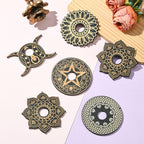 10 pcs 5 Styles Moon Flower Theme Wooden Crystal Display Star Round Lotus - Image 5