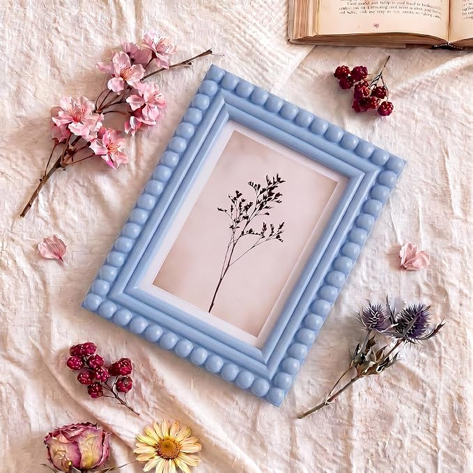 1 Pack 5 x 7 Picture Frame, Wood Beaded Boho Photo Frame, Vintage Photo Display - Image 4