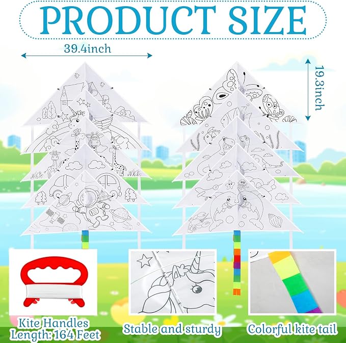 Libima 120 Pack Large Kites for Kids and Adults Bulk 39.4 Inch DIY Making Kit - Image 2