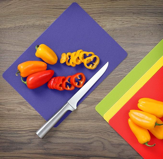 Dexas Heavy Duty Grippmat Flexible Cutting Board Set of Four 8 x 11 inches - Image 7