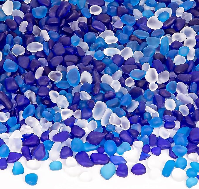 QEQEKAKA Sea Glass Stones for Crafts About 1LB Glass Pebbles Gemstones Bulk for by QEQEKAKA