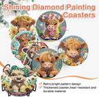 ijbnhd 8 Pack Highland Cow Diamond Art Coasters Kits | Cow Diamond Painting - Image 5