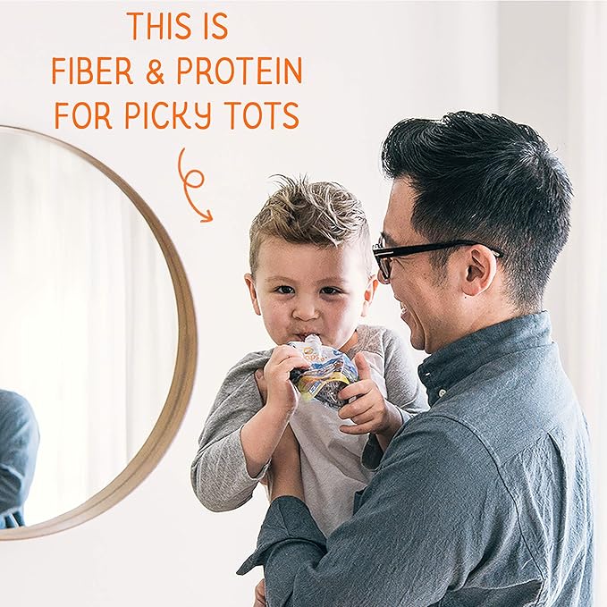 Happy Tot Organics Stage 4 Baby Food Pouches, Gluten Free, Vegan Snack, Fiber & Protein Fruit & Veggie Puree, Pears, Kiwi & Kale, 4 Ounce (Pack of 16)