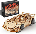 3D Wooden Puzzles for Adults Roadster, Mechanical Wood Sport Car Model Kits for by Unknown