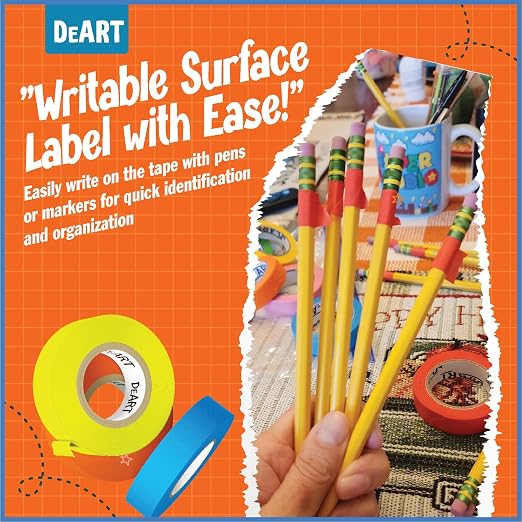 DEART Colored Masking Tape 12 Pack 1 inch Color Painters Tape - Image 6