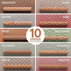Byllstore Clay Texture Rollers | 10-Pack | 5 in x 0.65 in | Premium Wooden - Image 2