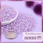 6000PCS 4mm Resin Jelly Rhinestones in Bulk, Bedazzling Flatback Crystals - Image 2