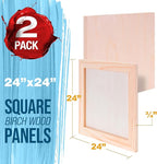 U.S. Art Supply 24" x 24" Unfinished Cradled Wood Panels - Image 2