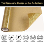Gold Glitter HTV Heat Transfer Vinyl Roll 12inch x 5 ft - Image 3