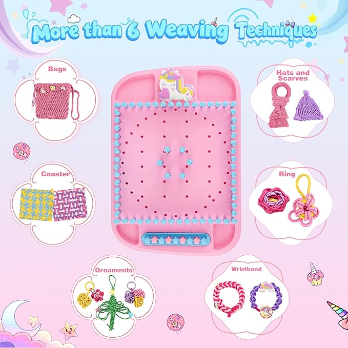 6-in-1 Friendship Bracelet Making Kit, Weaving Loom Kit Toys, 500+ Pcs Craft - Image 2