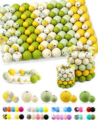 FIVEIZERO 100PCS 9mm & 15mm Silicone Beads, Fade-resistant, Easy-clean by FIVEIZERO