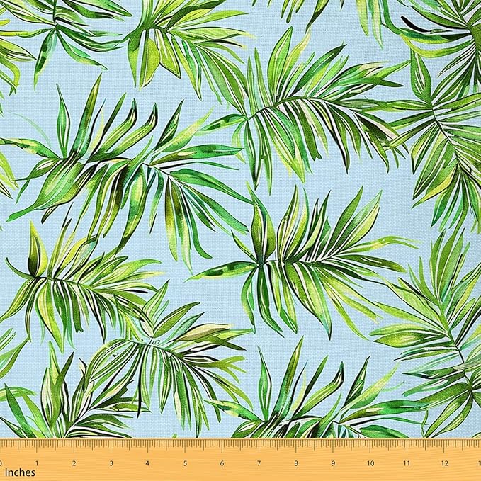 Feelyou Tropical Upholstery Fabric by The Yard, Summer Palm Tree Decorative by Feelyou