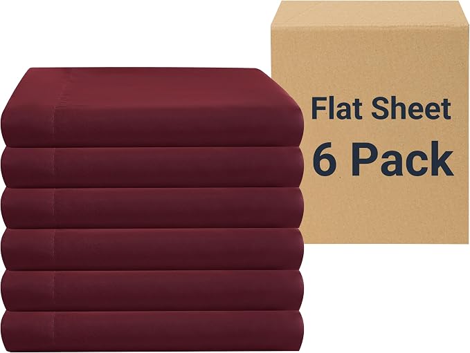 ZPECC Bulk Flat Sheets Only Full Size 6 Pack, Easy Sort Top Bed Sheet by by ZPECC-ABrandThatHasBeenFocusedOnBabyProductsFor18Years
