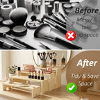 2 Set Wooden Cupcake Stand for Decor, 4 Tiered Stackable Display Risers - Image 4