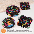 96 Pcs Trampoline Jump Birthday Party Decoration Trampoline Bounce Plates and - Image 4