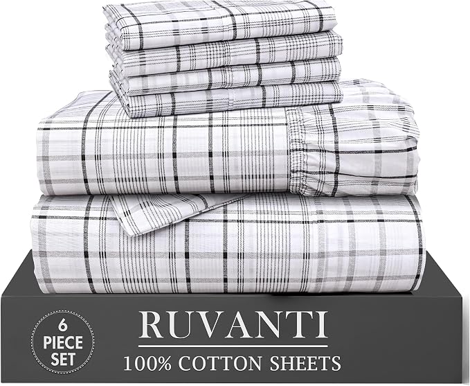 RUVANTI 6 Pcs Cotton Sheets by Ruvanti