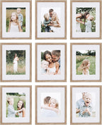 Sheffield Home 9 Piece Gallery Wall Frame Set, 11x14 Inch, Light Natural by SheffieldHome