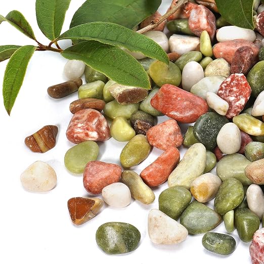 2.2 lb Pebbles for Indoor Plants, 1/2 Inch Decorative Rocks for Potted Plants by RUOJAS