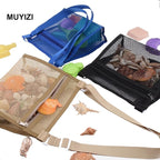 MUYIZI Mesh Beach Bag for Collecting Shells 3 Pack, Shell Bags for Beach - Image 2