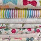 7PCS 9.8" x 9.8" Quilting Fat Quarters Fabric Bundles, by Unknown