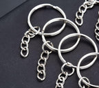 50Sets 1 inch Keychain Rings Silver Split Round Key Ring - Image 8