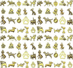 WOCRAFT 60pcs Antique Gold Dogs Charms by WOCRAFT