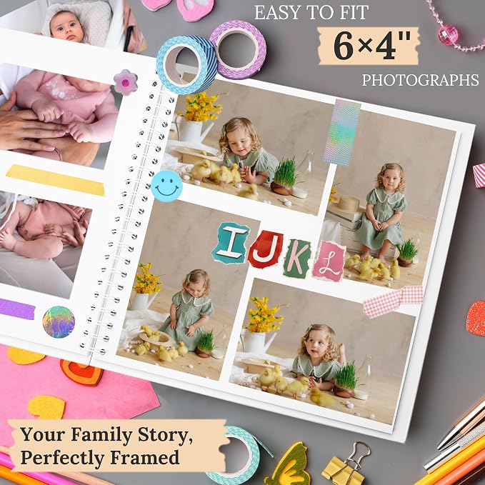 Scrapbook 12x12 Inch DIY Scrapbook Album Hardcover Kraft Paper 100 pages/50 - Image 5