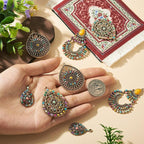 8Pcs Alloy Western Bohemian Teardrop Charms Antique Bronze Tibetan Style - Image 2