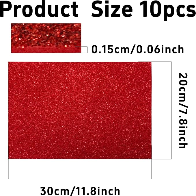 pson 10Pcs 7.8 x 11.8 Inch Shiny Self-Adhesive EVA Foam Sheets - Image 2