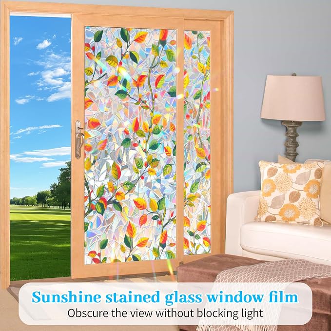 Window Privacy Film Stained Glass Rainbow Window Film - Image 3
