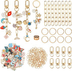 Starry 105Pcs Keychain Making Kit DIY Bag Charm Kit 30 Charms 8 Keychain Clips by Unknown