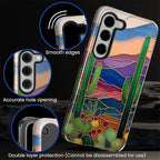 for Samsung Galaxy S23 Plus Case, Stained Glass Cactus Pattern Glossy 2 in 1 - Image 5