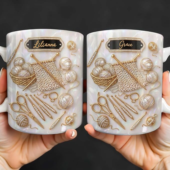 Personalized Crochet Mug for Women, Custom For Crochet Lover Gifts - Image 6
