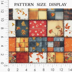 Autumn Patchwork Cotton Fabric Panel 61 x 36.6 Inches, Vintage Quilt Style - Image 3
