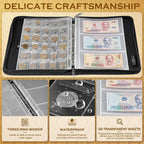 Coin Collection Book Holder for Collectors, 484 Pockets Fireproof Coin - Image 5