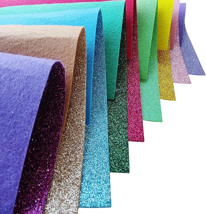 Glitter Felt, Glitter Sheets, 8 x12 inches Felt Glitter - Image 2