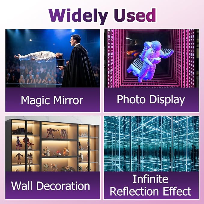 10 Pcs 12 x 12 x 0.04 Inch Acrylic Two Way Mirror Sheets | Through Mirror Glass - Image 7