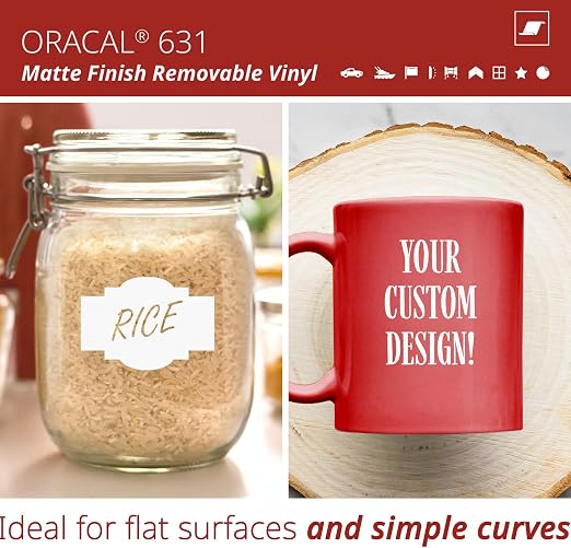 ORACAL 631 Matte White Vinyl Durable Roll Easy to Weed Permanent Adhesive Craft - Image 2