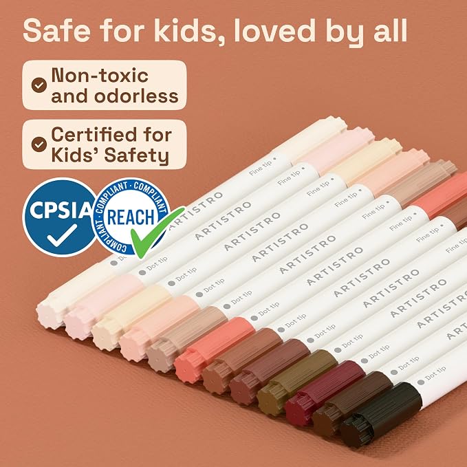 ARTISTRO 12 Skin Tones Acrylic Paint Markers - Image 8