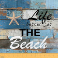 Splicing Wooden Stripes Fabric by The Yard, Summer Ocean Beach Flannel by CastleFairy