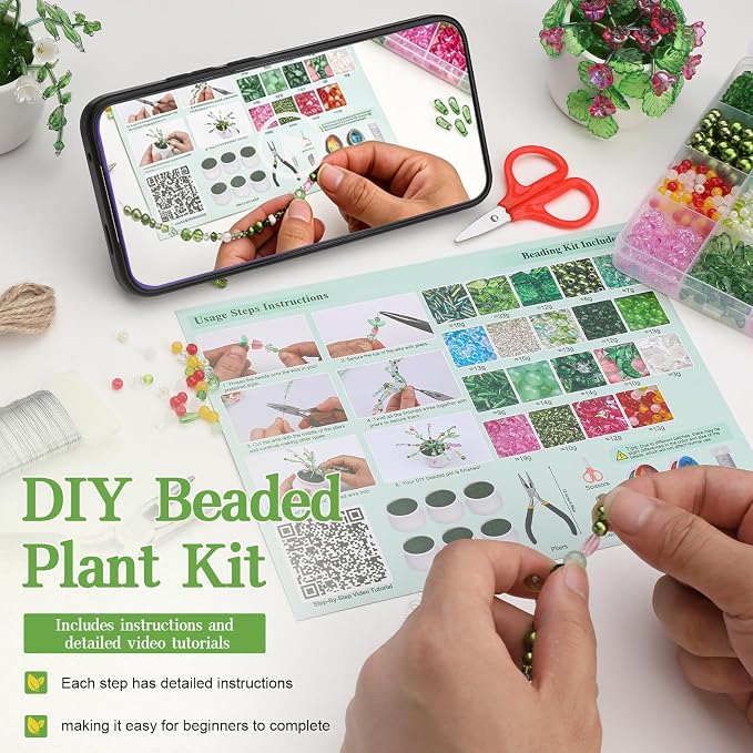 kdafio Beaded Plant Kit, Beaded Flower Kit - Image 4