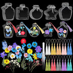 TaoBary 91 Pcs DIY Handmade Transparent Dried Flower Bookmark Set Include by TaoBary