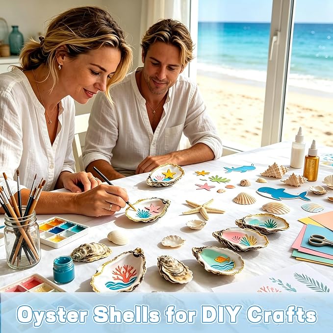 20Pcs 4-5 Inch Large Natural Oyster Shells - Image 3
